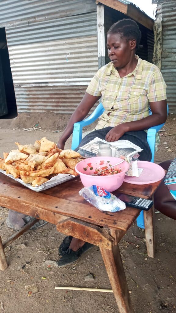 Woman with her sales stand